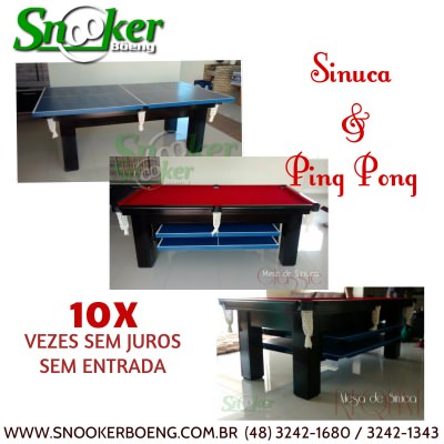 MESA DE SINUCA CLASSIC & PING PONG 2 EM 1 – SNOOKER BOENG